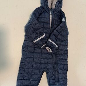 Navy Quilted Hooded Snowsuit